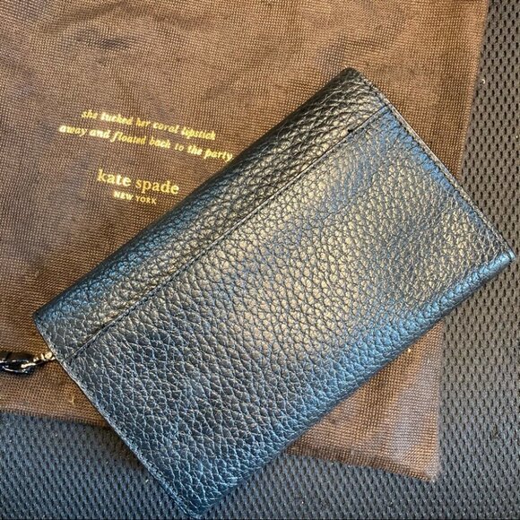 KATE SPADE Wallet Purse Wristlet Leather Striped Lining - Picture 7 of 8